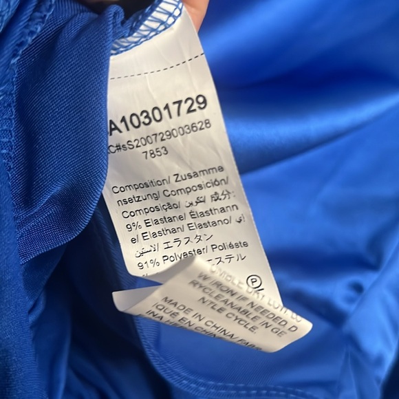 Silk look Royal Blue Long Sleeve Bodysuit Deep V neck - Picture 5 of 7